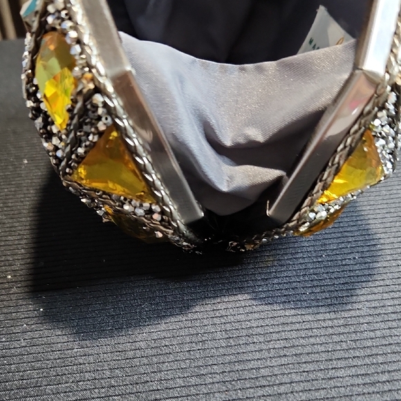 Mary Frances Silver and Gold Crystal Clutch